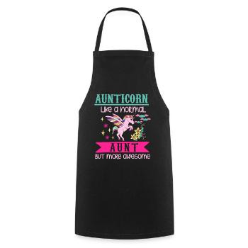 Unicorn unicorn rainbow glitter aunt gift - Cooking Apron - black - Front - AI Model Male 185 dark (185cm)