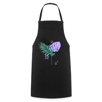 Artistic plant illustration - Cooking Apron - black - Front - AI Model Male 185 dark (185cm)