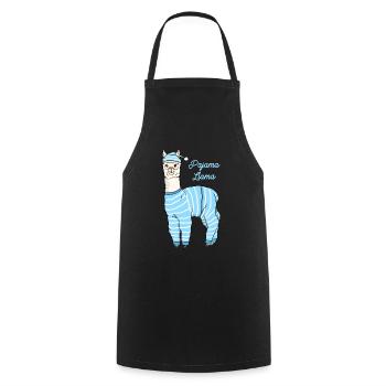 Pajama Lama Design Official sleep shirt for - Cooking Apron - black - Front - AI Model Male 185 dark (185cm)