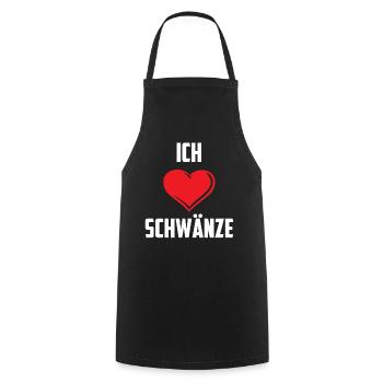 Ich liebe Schwänze Penis Schwanz Erotik Swinger - Kochschürze - Schwarz - Vorne - AI Model Male 185 dark (185cm)