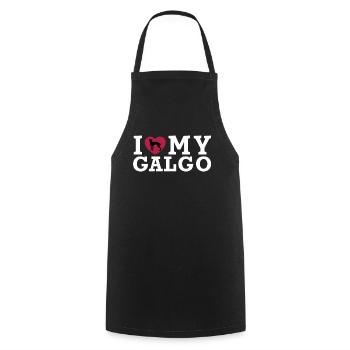 I Love my Galgo Galgos dog with a heart shirt - Cooking Apron - black - Front - AI Model Male 185 dark (185cm)