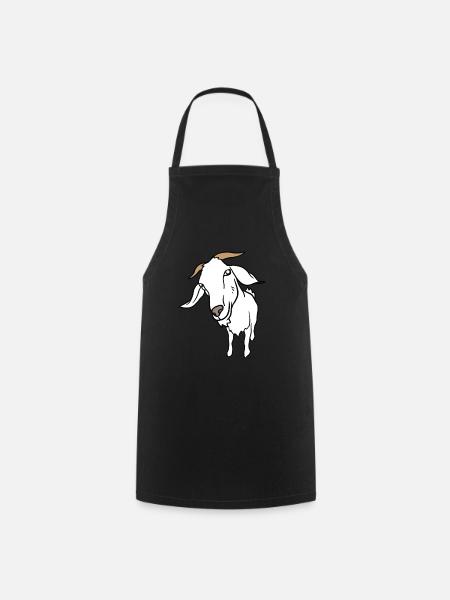Goat billy goat goat barn farmer farmer goats - Cooking Apron - black