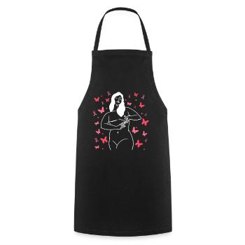 Le cancer du sein Le cancer du sein en rose - Tablier de cuisine - noir - Devant - AI Model Male 185 dark (185cm)