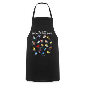 Bird Watching Orinthologist Birdwatching Gift - Cooking Apron - black - Front - AI Model Male 185 dark (185cm)