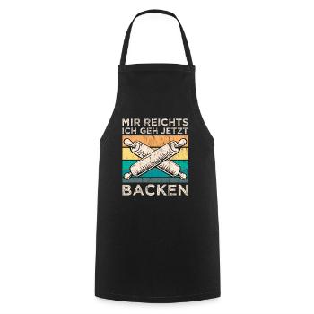 Mir Reichts ich geh Backen Bäcker Bäckerin - Kochschürze - Schwarz - Vorne - AI Model Male 185 dark (185cm)