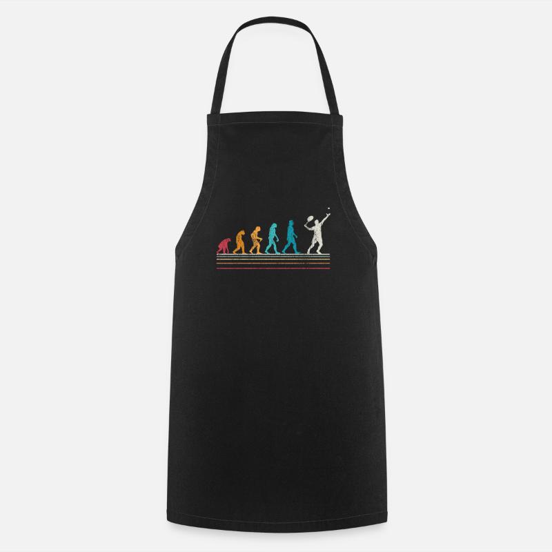 Tennis evolution skill idea tennis player - Cooking Apron - black