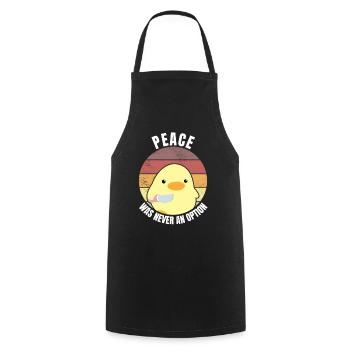 Peace was never an option duck with knife meme - Cooking Apron - black - Front - AI Model Male 185 dark (185cm)