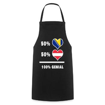 Bosnia and Austria Genial / Gift - Cooking Apron - black - Front - AI Model Male 185 dark (185cm)