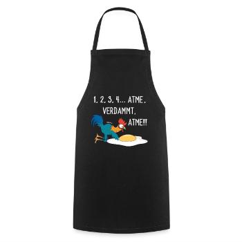 Huhn Hühner Hahn Lustige Sprüche Geschenk - Kochschürze - Schwarz - Vorne - AI Model Male 185 dark (185cm)
