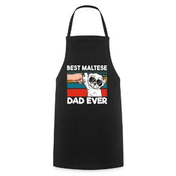 Meilleur Maltese Dad Ever Ghettofist Maltais Papa - Tablier de cuisine - noir - Devant - AI Model Male 185 dark (185cm)
