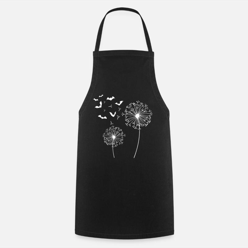 Chiroptères Pissenlit fleur Halloween - Tablier de cuisine - noir