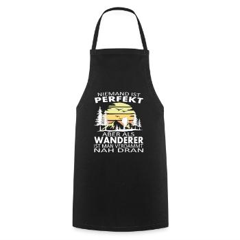 Wandern lustiger Spruch - Kochschürze - Schwarz - Vorne - AI Model Male 185 dark (185cm)