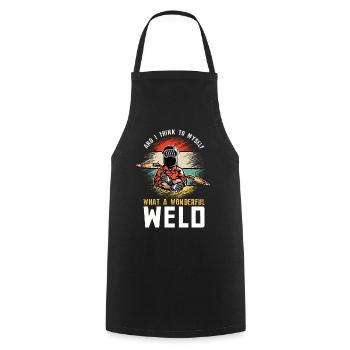 Welder What A Wonderful Weld Funny Welding - Cooking Apron - black - Front - AI Model Male 185 dark (185cm)