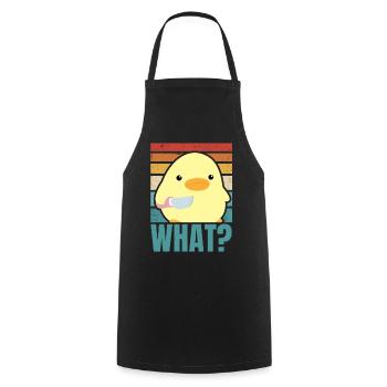 Duck with Knife Meme Chick Chicken Goose Was Retro Sun - Cooking Apron - black - Front - AI Model Male 185 dark (185cm)