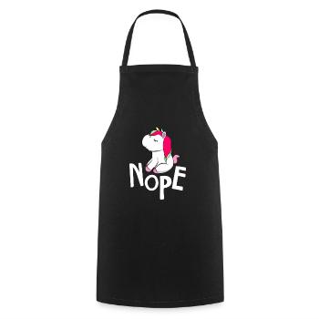 Unicorn Nope No Chiller Unicorns Lazy Unicorn - Cooking Apron - black - Front - AI Model Male 185 dark (185cm)