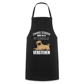 Mops Hund Möpse Hunde Pug Pugs Life Tierbesitzer - Kochschürze - Schwarz - Vorne - AI Model Male 185 dark (185cm)