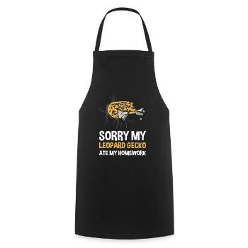 Leopard gecko gecko homework eaten - Cooking Apron - black - Front - AI Model Male 185 dark (185cm)