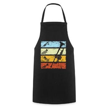 Vintage trumpet wind instruments trumpeter - Cooking Apron - black - Front - AI Model Male 185 dark (185cm)