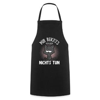 Nichts tun Katze Faulenzen Kätzchen Faul Chillen - Kochschürze - Schwarz - Vorne - AI Model Male 185 dark (185cm)