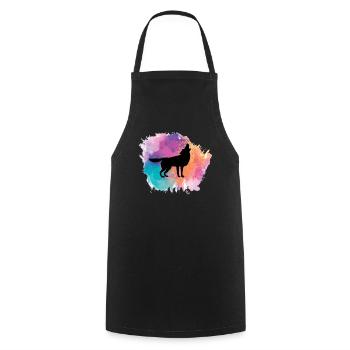 Wolf Dog Animal Wolves Pack Wilderness Forest Animals - Cooking Apron - black - Front - AI Model Male 185 dark (185cm)
