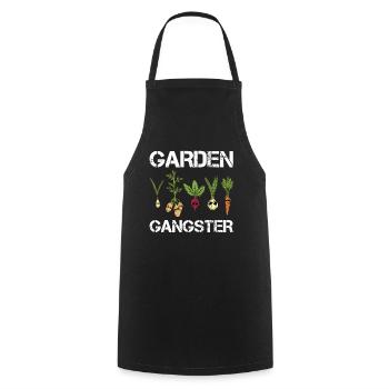 Jardin gangsters jardin cool jardinier amateur Légumes - Tablier de cuisine - noir - Devant - AI Model Male 185 dark (185cm)