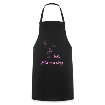 flamingo Flamingos - Kochschürze - Schwarz - Vorne - AI Model Male 185 dark (185cm)