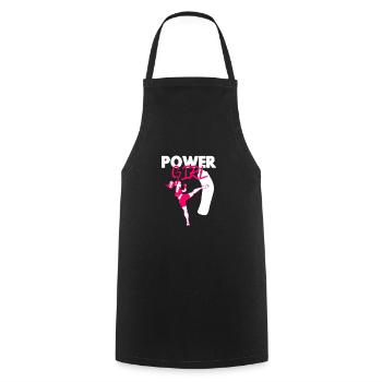 Power girl kickboxing martial artist - Cooking Apron - black - Front - AI Model Male 185 dark (185cm)
