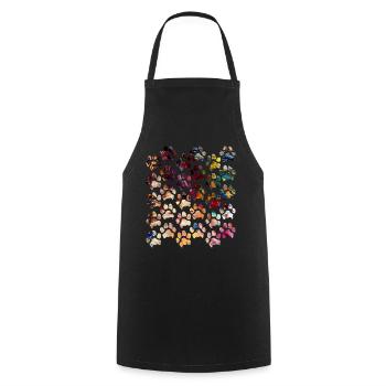 Paw prints dog paws paws dogs - Cooking Apron - black - Front - AI Model Male 185 dark (185cm)
