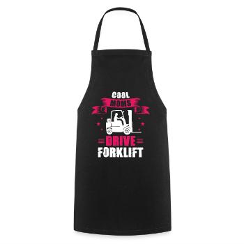 Cool Moms drive Forklift Ladies forklift operator - Kochschürze - Schwarz - Vorne - AI Model Male 185 dark (185cm)