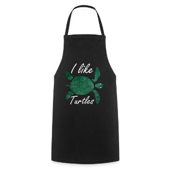 Turtles turtle - Cooking Apron - black - Front - AI Model Male 185 dark (185cm)