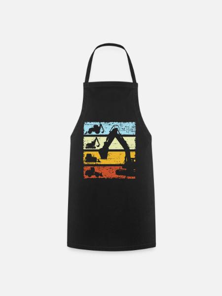 Excavatrices vintage Machines de construction - Tablier de cuisine - noir