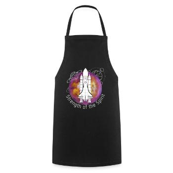Espace, navette spatiale, planètes - Tablier de cuisine - noir - Devant - AI Model Male 185 dark (185cm)