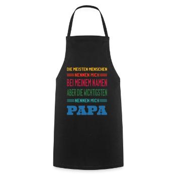 Papa Vatertag Männer Vatertag sprüche - Kochschürze - Schwarz - Vorne - AI Model Male 185 dark (185cm)