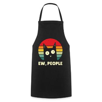 Katze Shirt, Ew People Cat Shirt. Jahrgang - Kochschürze - Schwarz - Vorne - AI Model Male 185 dark (185cm)