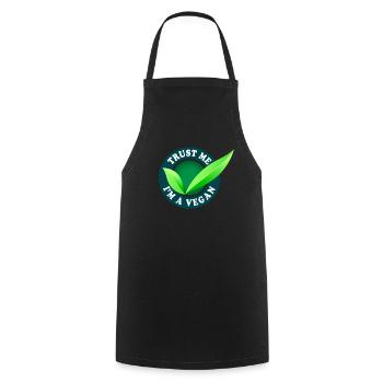 Trust Me I'm A Vegan Quote Organic Go Veggie Vegan - Cooking Apron - black - Front - AI Model Male 185 dark (185cm)