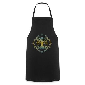 Der Weltenbaum Yggdrasil Wikinger Tattoo Design - Kochschürze - Schwarz - Vorne - AI Model Male 185 dark (185cm)