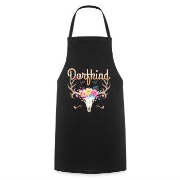 Dorfkind Hirsch Geweih Dorf Kind Blumen Süß Land - Kochschürze - Schwarz - Vorne - AI Model Male 185 dark (185cm)