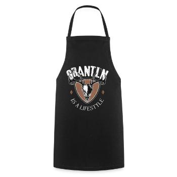 Grantln is a Lifestyle - Kochschürze - Schwarz - Vorne - AI Model Male 185 dark (185cm)