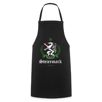 Steiermark Original Wappen Panther Lorbeerkranz - Kochschürze - Schwarz - Vorne - AI Model Male 185 dark (185cm)