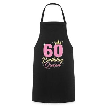 Birthday Queen 60. Geburtstag - Kochschürze - Schwarz - Vorne - AI Model Male 185 dark (185cm)