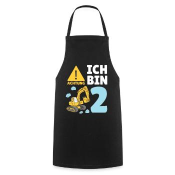 2. Geburtstag Bagger 2 Jahre Alt Baustelle Junge - Kochschürze - Schwarz - Vorne - AI Model Male 185 dark (185cm)