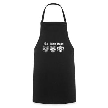 Bear Tiger Man Beard Bearer Saying - Cooking Apron - black - Front - AI Model Male 185 dark (185cm)
