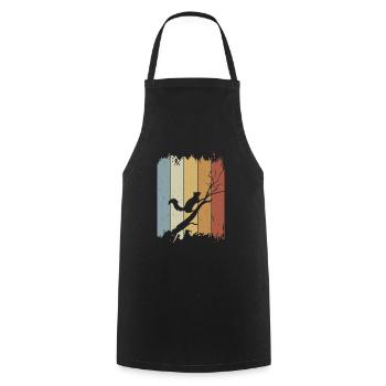 Rétro rétro écureuil silhouette - Tablier de cuisine - noir - Devant - AI Model Male 185 dark (185cm)