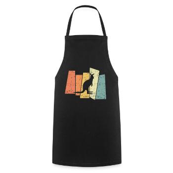 Vintage Retro Kangaroo Kangaroo marsupial - Tablier de cuisine - noir - Devant - AI Model Male 185 dark (185cm)