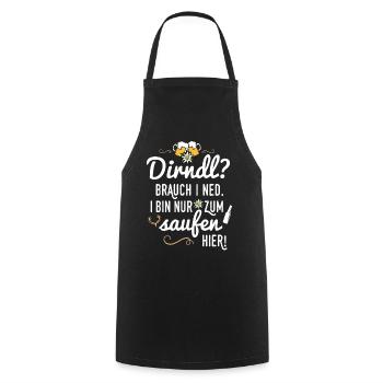 Dirndl? Nur Saufen! Lustige Sprüche - Kochschürze - Schwarz - Vorne - AI Model Male 185 dark (185cm)