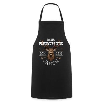 Lustige Jäger Sprüche Mir reichts jagen Hirsch - Kochschürze - Schwarz - Vorne - AI Model Male 185 dark (185cm)