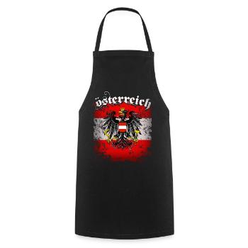 Österreich Fahne Flagge Retro Adler Wappen - Kochschürze - Schwarz - Vorne - AI Model Male 185 dark (185cm)