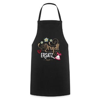 Trachtenshirt Damen Mädchen Dirndl Ersatz Tracht - Kochschürze - Schwarz - Vorne - AI Model Male 185 dark (185cm)