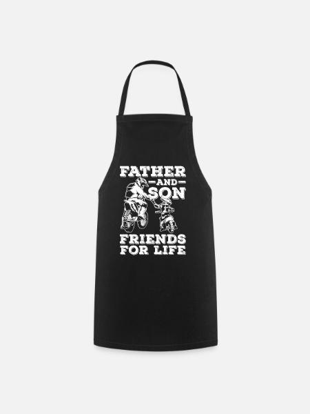 Motocross Padre e Hijo Moto Moto Hijo Papá - Delantal de cocina - negro