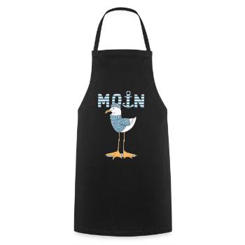 Möwe Moin Norddeutsch cooles Fischer Geschenk - Kochschürze - Schwarz - Vorne - AI Model Male 185 dark (185cm)